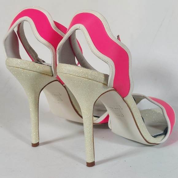 Francesca Bellavita hot pink & glitter leather stiletto sandals, EU40.5, NWT - Picture 6 of 17